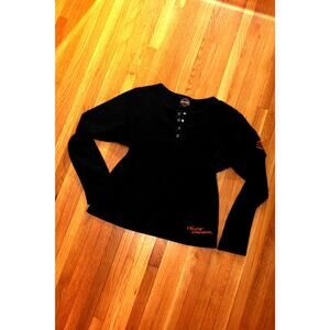 Harley Davidson Pomona Valley Montclair CA Women's Thermal Longsleeve Henley